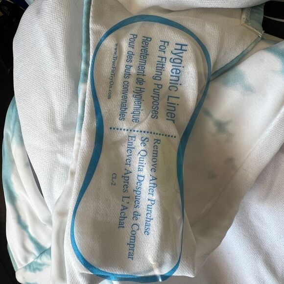 Bar III Spiraling Twist-Front Monokini One-Piece Swimsuit Aqua Blue White Size M - Picture 12 of 14